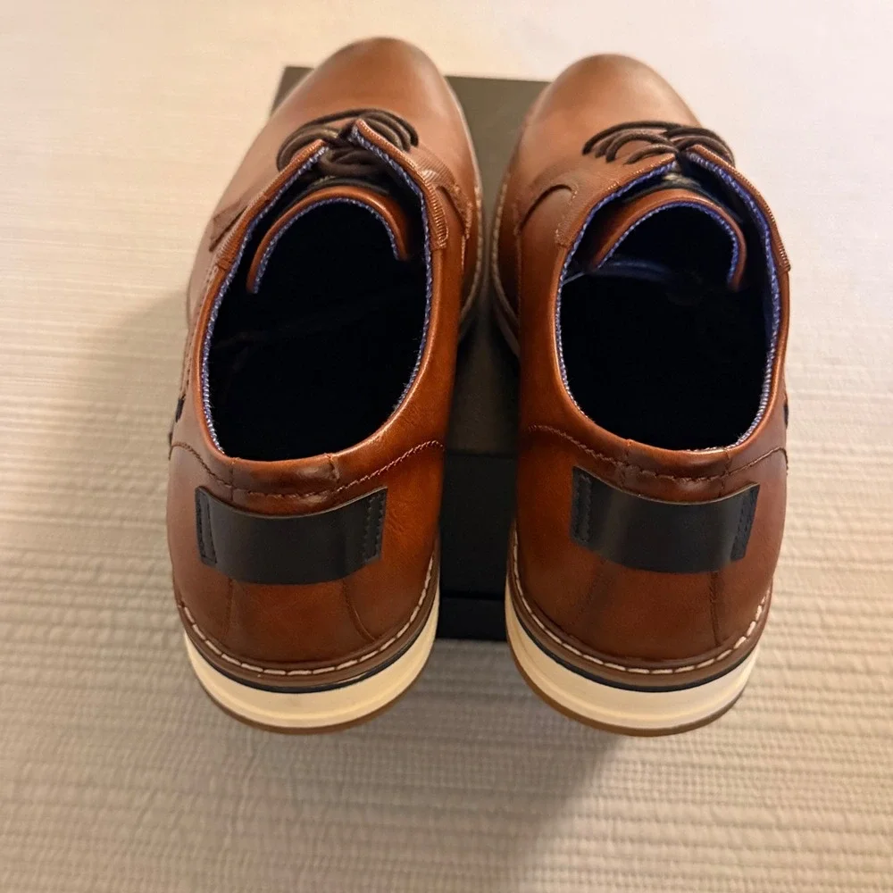 NEW Decarsdz Mens Brown Derby Shoes Lace Up Business Casual Oxfords Size 10.5